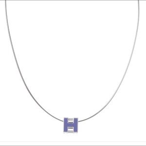 Sold HERMES Palladium Lacquered Cage d'H Necklace